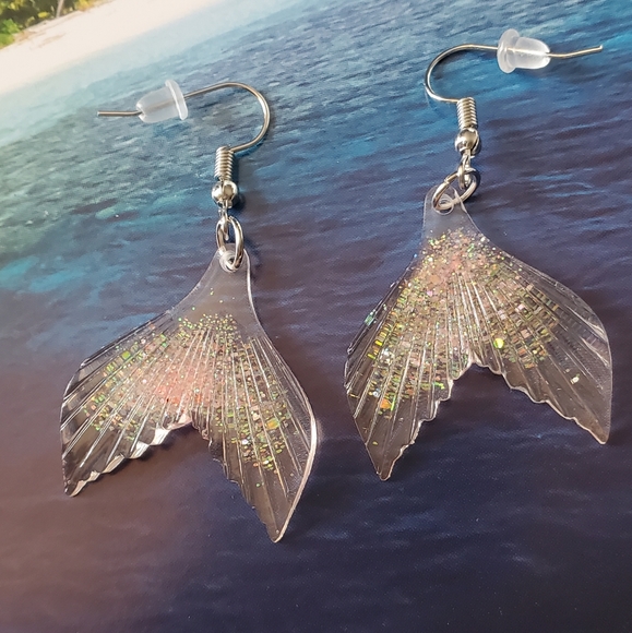 Sparkly Mermaid Tails Earrings - Picture 2 of 8